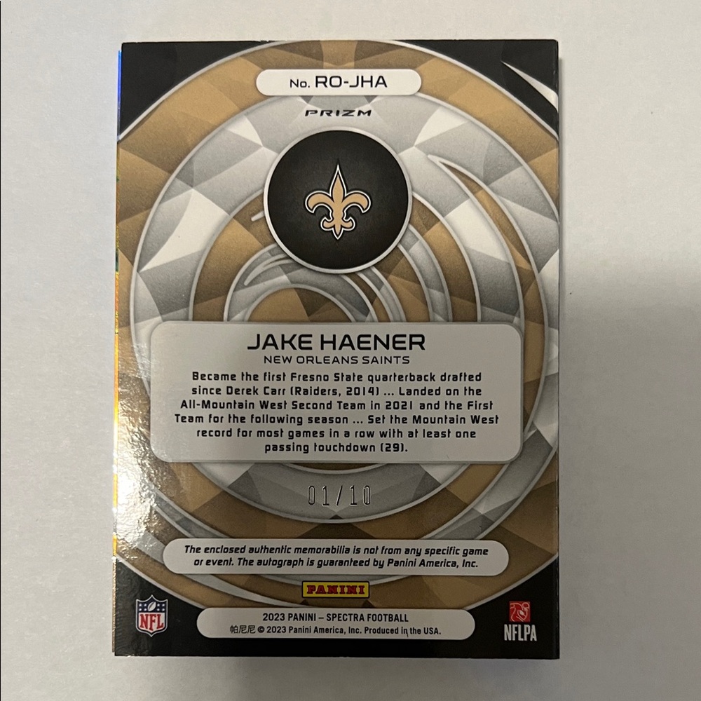 Spectra Rookie Optics Trading Card - Picture 2 of 3